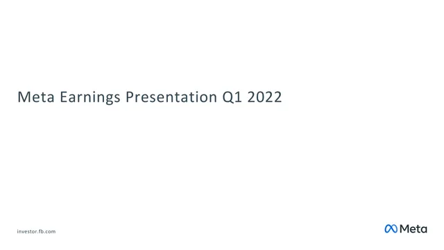 Meta — Meta Earnings Presentation Q1 2022 deck cover