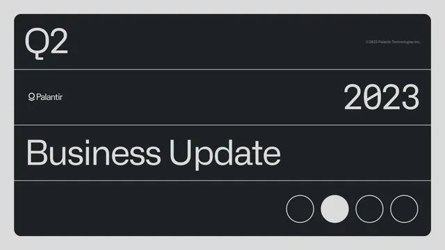 Palantir — Business Update investment banking deck cover