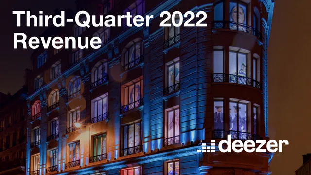 Deezer — Third-Quarter 2022 Revenue investment banking deck cover