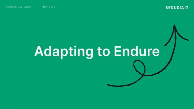 Sequoia Capital — Adapting to Endure investment banking deck cover