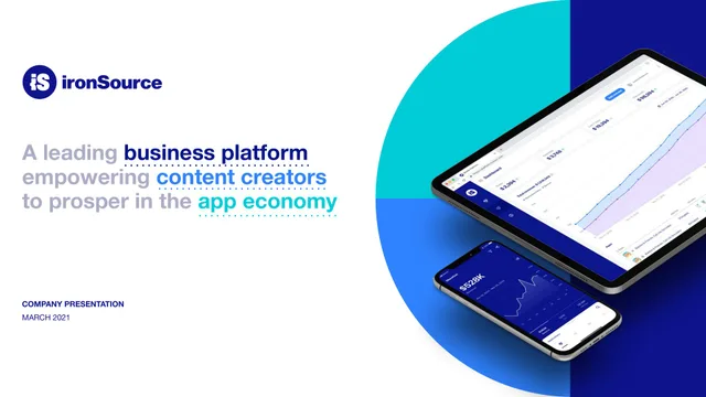 Ironsource — Company Presentation Cover investment banking deck cover
