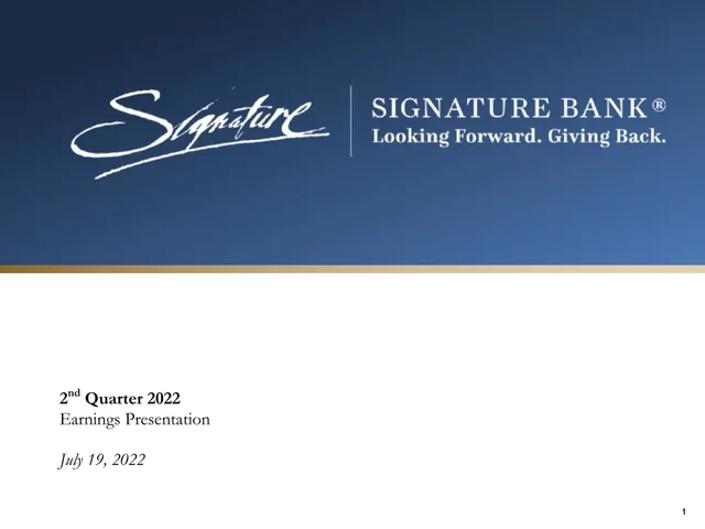 Signature Bank — Cover Slide investment banking deck cover