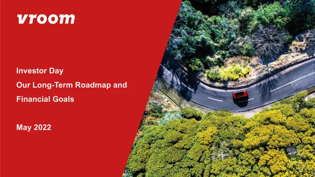 Vroom — cover slide investment banking deck cover