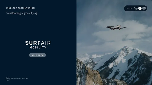 Surf Air — Surfair Mobility investment banking deck cover