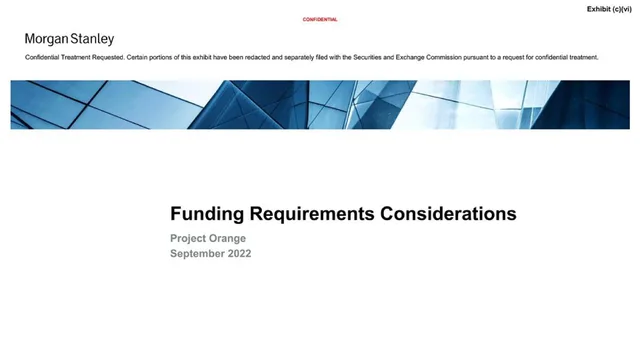 Morgan Stanley — Funding Requirements Considerations investment banking deck cover