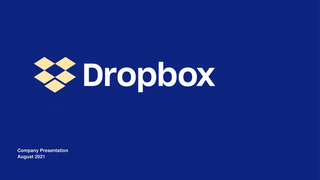 Dropbox investment banking deck cover