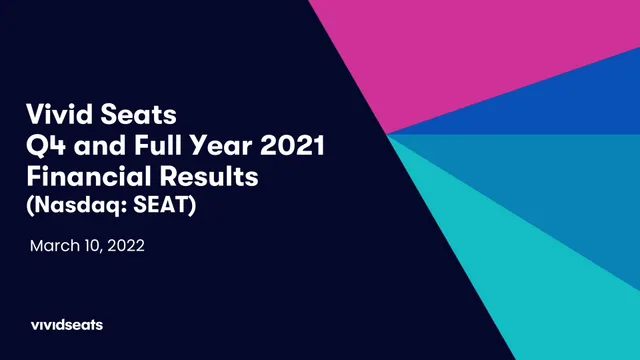 Vivid Seats — Vivid Seats Q4 and Full Year 2021 Financial Results (Nasdaq: SEAT) investment banking deck cover