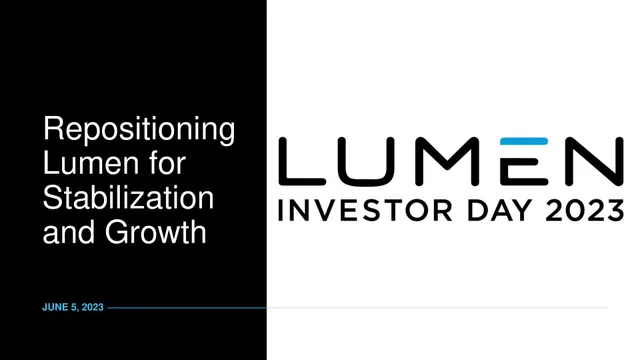 Lumen — Repositioning Lumen for Stabilization and Growth investment banking deck cover