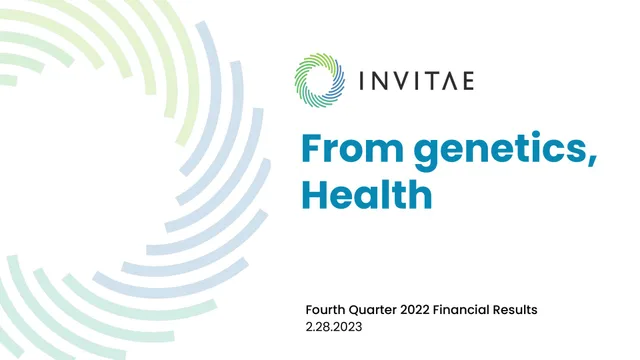 Invitae — From genetics, Health investment banking deck cover