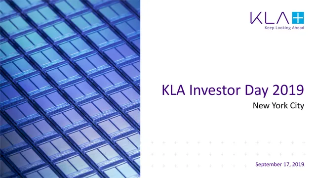 Kla — KLA Investor Day 2019 investment banking deck cover