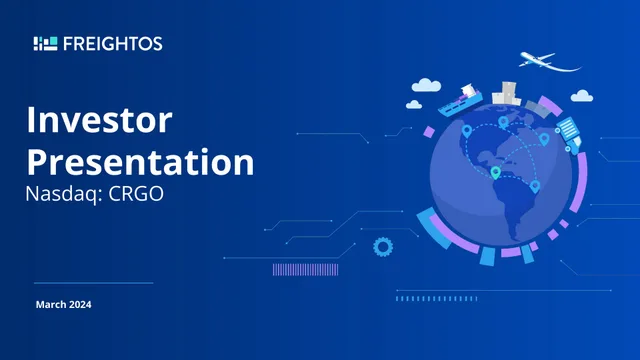Freightos — Investor Presentation investment banking deck cover