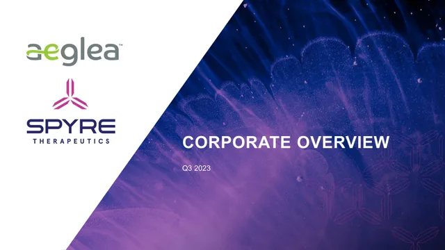 Aeglea Biotherapeutics — Corporate Overview investment banking deck cover