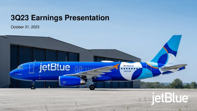 Jetblue — 3Q23 Earnings Presentation investment banking deck cover