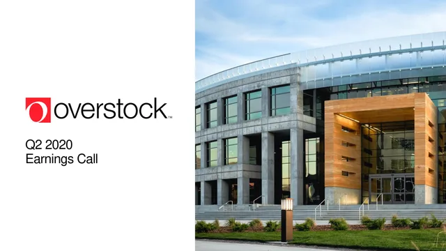 Overstock — Q2 2020 Earnings Call investment banking deck cover