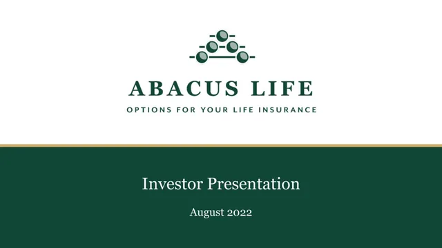 Abacus Life — Title Slide investment banking deck cover
