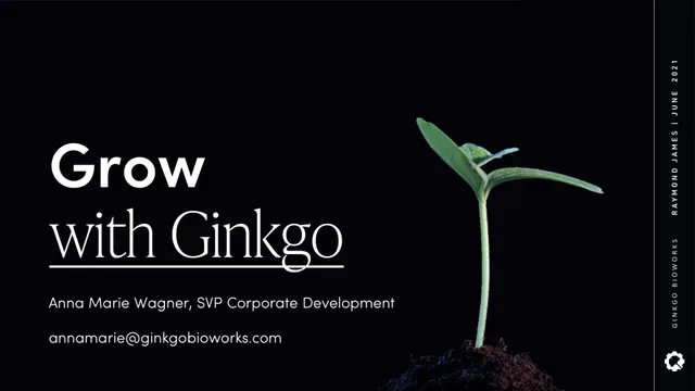 Ginkgo — Grow with Ginkgo investment banking deck cover