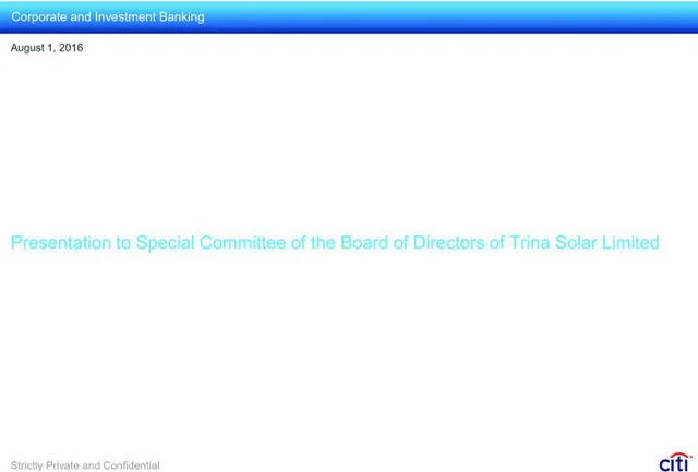 Citi — cover slide investment banking deck cover