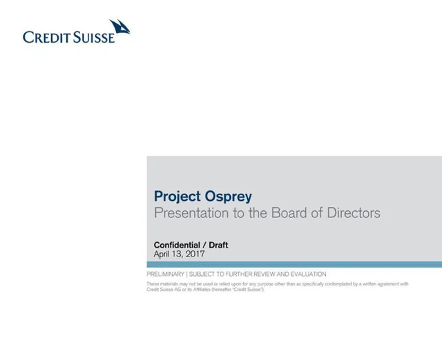 Credit Suisse — Project Osprey investment banking deck cover