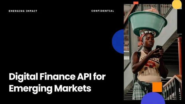 Emerging Impact — Digital Finance API for Emerging Markets investment banking deck cover