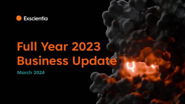 Exscientia — Full Year 2023 Business Update investment banking deck cover