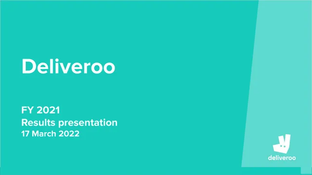 Deliveroo investment banking deck cover
