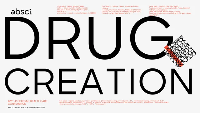 Absci — Drug Creation investment banking deck cover