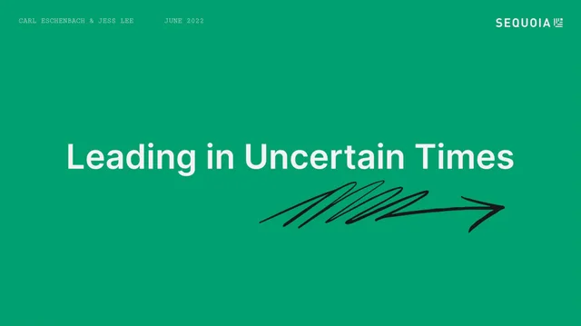 Sequoia Capital — Leading in Uncertain Times investment banking deck cover