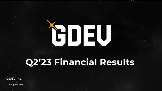 Nexters — Q2’23 Financial Results investment banking deck cover