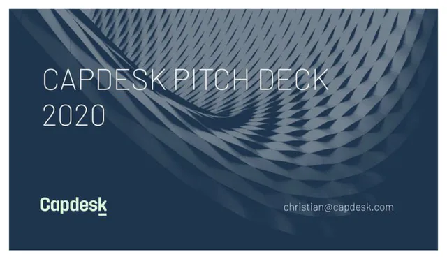 Capdesk — Capdesk Pitch Deck 2020 investment banking deck cover