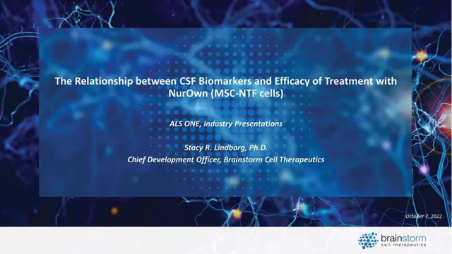Brainstorm Cell Therapeutics — The Relationship between CSF Biomarkers and Efficacy of Treatment with NurOwn (MSC-NTF cells) investment banking deck cover