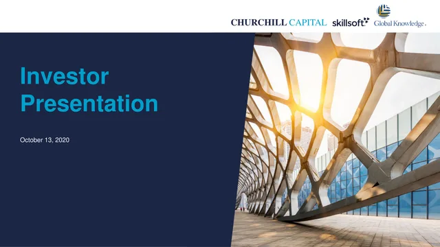Skillsoft — Investor Presentation investment banking deck cover