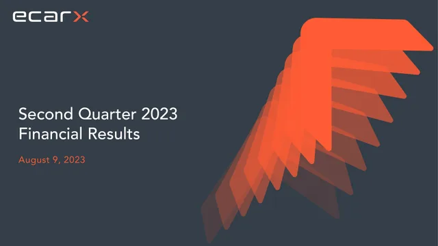 Ecarx — Second Quarter 2023 Financial Results investment banking deck cover