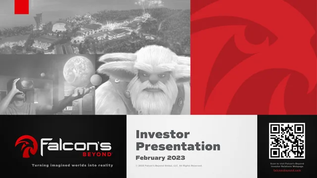 Falcon S Beyond — Investor Presentation investment banking deck cover