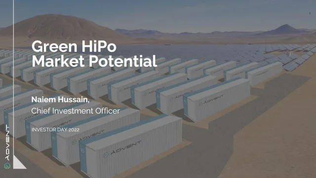 Advent — Green HiPo Market Potential investment banking deck cover