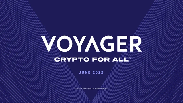 Voyager Digital — Voyager investment banking deck cover