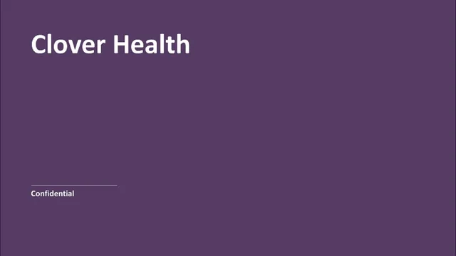 Clover Health investment banking deck cover