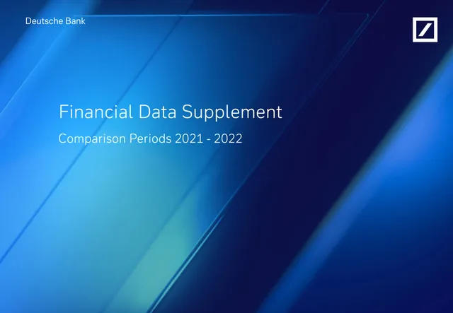 Deutsche Bank — Financial Data Supplement investment banking deck cover
