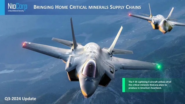 Niocorp — Bringing Home Critical Minerals Supply Chains investment banking deck cover