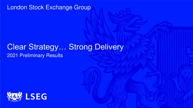 Lse — Clear Strategy... Strong Delivery investment banking deck cover