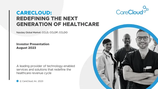 Carecloud — Carecloud: Redefining The Next Generation Of Healthcare investment banking deck cover