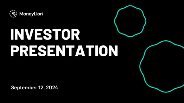 Moneylion — Investor Presentation investment banking deck cover