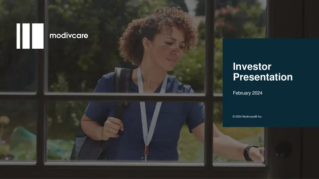 Modivcare — Investor Presentation investment banking deck cover