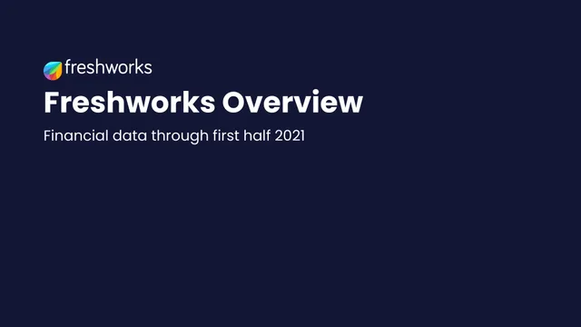 Freshworks — Freshworks Overview investment banking deck cover