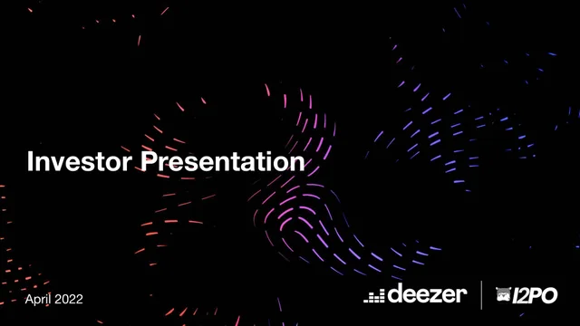 Deezer — Investor Presentation investment banking deck cover