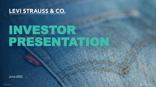 Levi Strauss — Levi Strauss & Co. investment banking deck cover