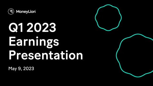 Moneylion — Q1 2023 Earnings Presentation investment banking deck cover