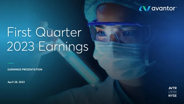 Avantor — First Quarter 2023 Earnings investment banking deck cover