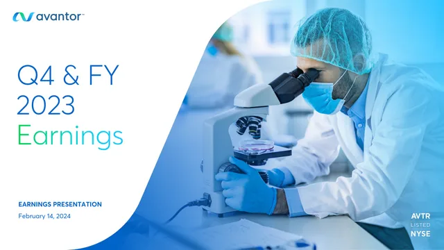 Avantor — Q4 & FY 2023 Earnings investment banking deck cover