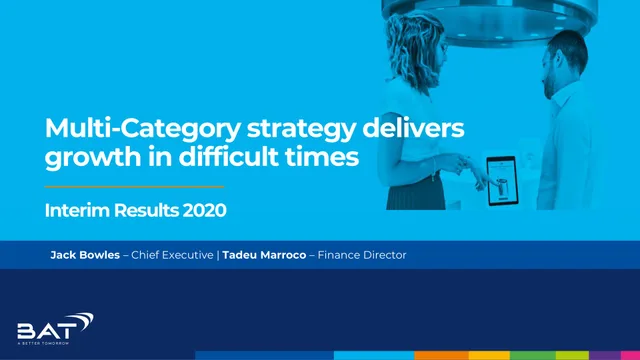 Bat — Multi-Category strategy delivers growth in difficult times investment banking deck cover