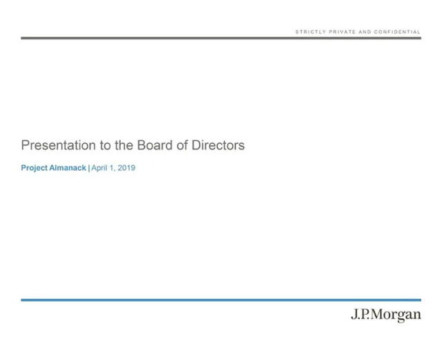 J P Morgan — Presentation to the Board of Directors investment banking deck cover